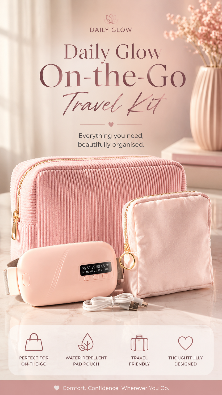 Daily Glow On-The-Go Period Travel Pouch Kit