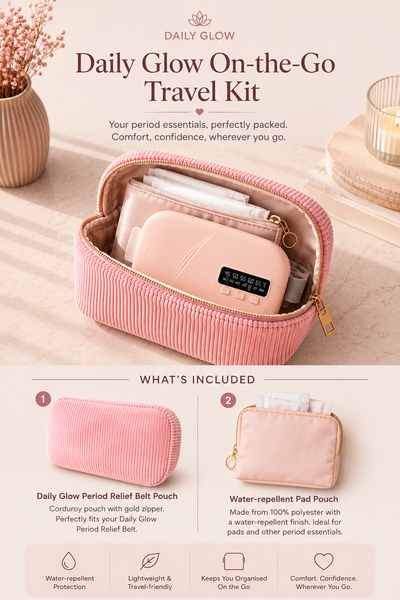 Daily Glow On-The-Go Period Travel Pouch Kit (Pouch Kit Designed for the Period Relief Belt)