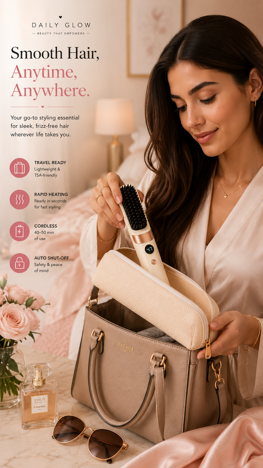 Glow & Go Cordless Heated Straightening Brush