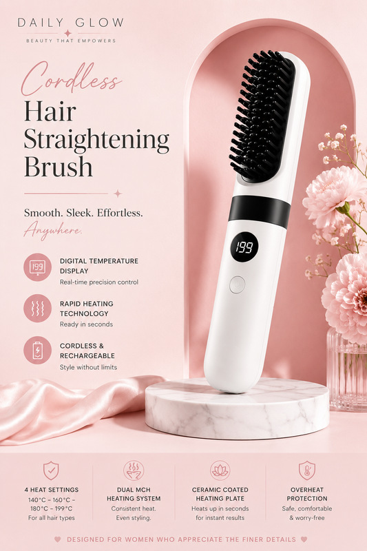 Glow & Go Cordless Heated Straightening Brush
