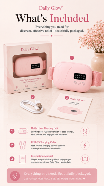Daily Glow Period Relief Belt - Heat and Vibration Therapy
