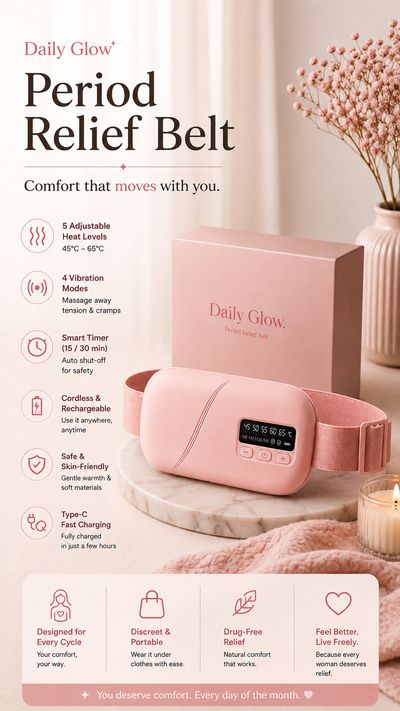 Daily Glow Period Relief Belt - Heat and Vibration Therapy